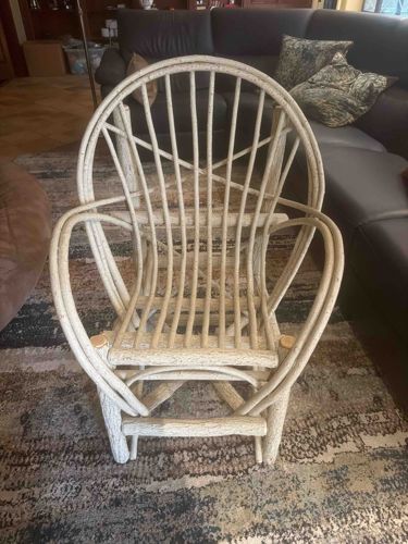 Vintage Bent Hickory Willow Hoop-Back Armchair