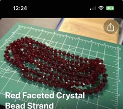 Red Faceted Crystal Bead Strand