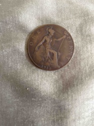 1912 British One Penny Coin