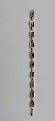 14k Gold and Ruby Link Bracelet
