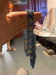 Geometric Beaded Band with Fringe