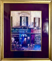 Framed 'Montmartre Cabaret' Parisian Street Scene Print