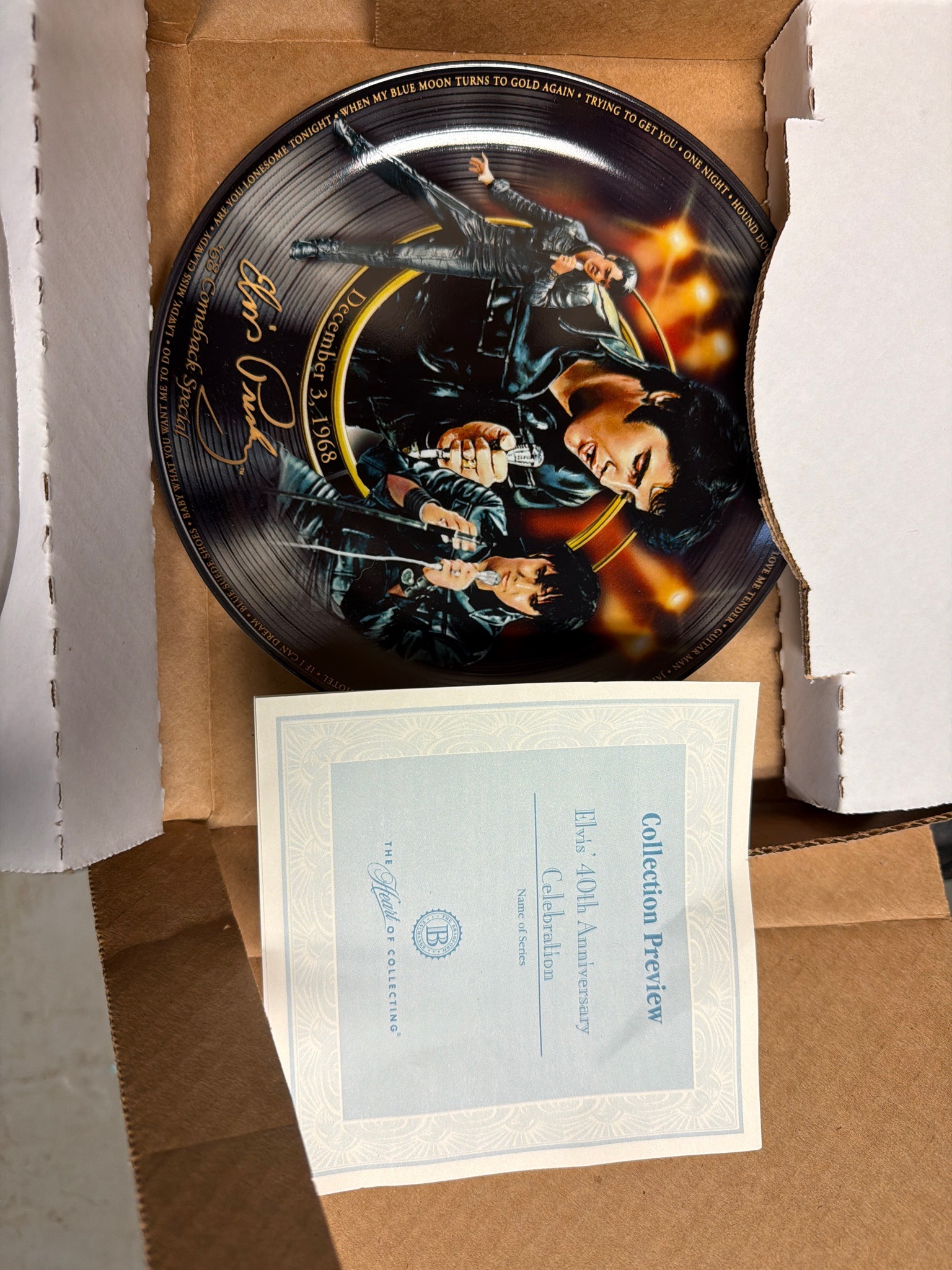 Submitted photo of Bradford Exchange Elvis Presley commemorative collector plate (not authenticated)