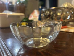 Clear Pressed Glass Scalloped Bowl