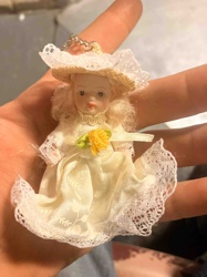Miniature Porcelain Doll Keychain