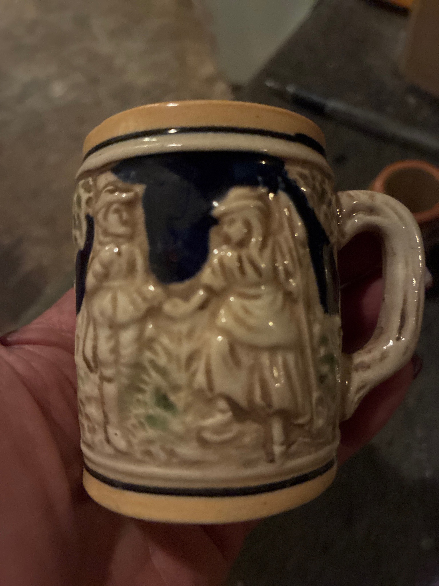 Submitted photo of Ceramic relief-molded beer stein