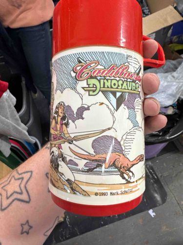 Cadillacs and Dinosaurs Character Lined Thermos