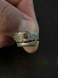 Ornate Silver-Toned Spoon Ring