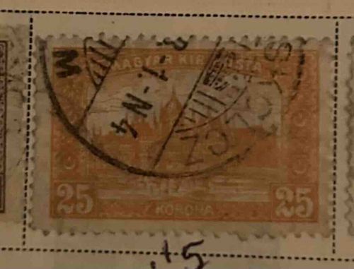 Used Hungarian Stamp, 25 Korona Denomination