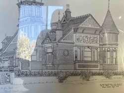 Pen and Ink Drawing of the John Shepard House, San Diego, California