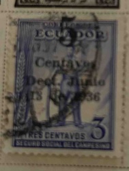Ecuador 3 Centavos Social Security Stamp (1936)