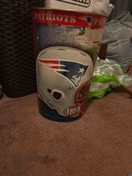 New England Patriots Helmet Themed Trash Can