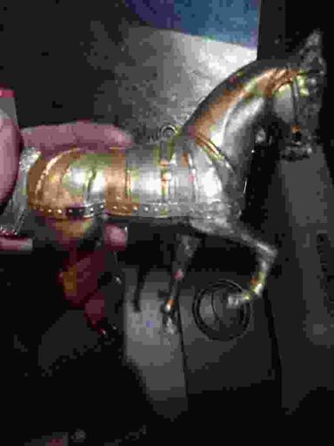 Vintage Cast Metal Armored Horse Figurine