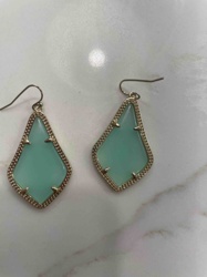 Teal Gemstone Dangle Earrings