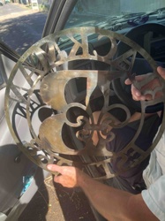 Custom Metal Monogram Sign with Fleur-de-lis ('MCKAY E')