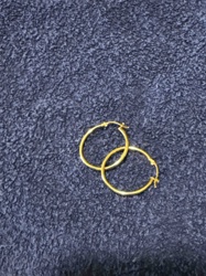 Gold-Tone 1-inch Hoop Earrings
