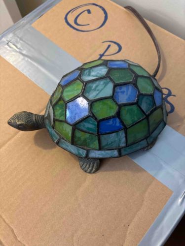 Tiffany-Style Stained Glass Turtle Accent Lamp