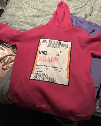 Hot Pink Miami Luggage Tag Graphic Hoodie