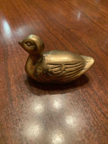 Miniature Brass Duck Figurine