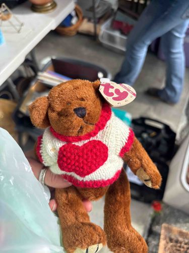 Ty Beanie Baby or Plush Teddy Bear with Heart Sweater