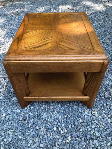 Parquetry Top Wooden End Table