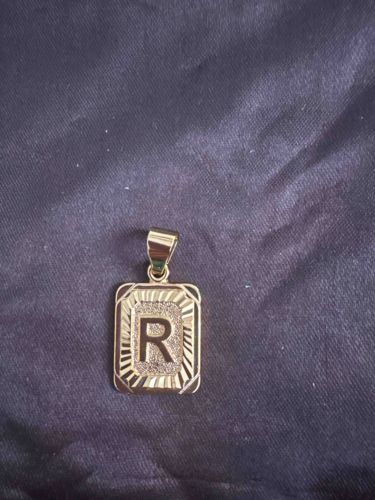 Gold Plated 'R' Initial Pendant