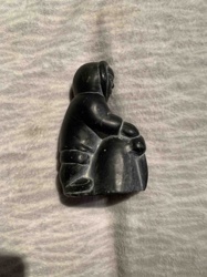 Inuit Soapstone Carving of a Crouching Figure