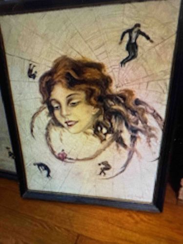 Framed 'Alice in Wonderland' Style Illustration/Print