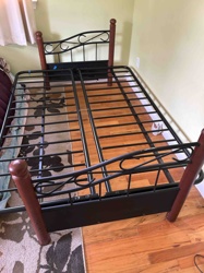 Metal and Wood Slat Bed Frame