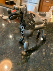 Recycled Metal Dog Sculpture (Poodle)