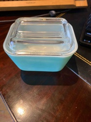 Vintage Pyrex Turquoise Refrigerator Dish with Lid