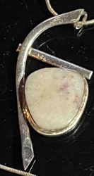 Modernist Silver and Stone Pendant Necklace