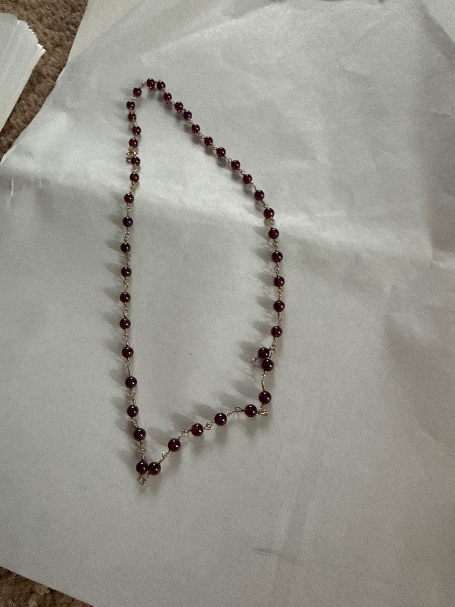 Submitted photo of Garnet bead necklace