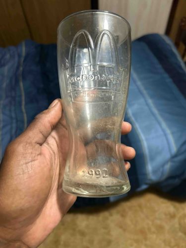 Vintage 1992 McDonald's Embossed Glass Drinking Cup