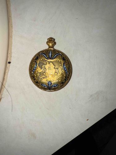Antique Gold Enamel Pocket Watch Case