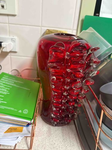 Modern Art Glass Sculptural Vase with Applied Details