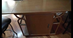 Vintage Wooden Bar Cart with Drop Leaves