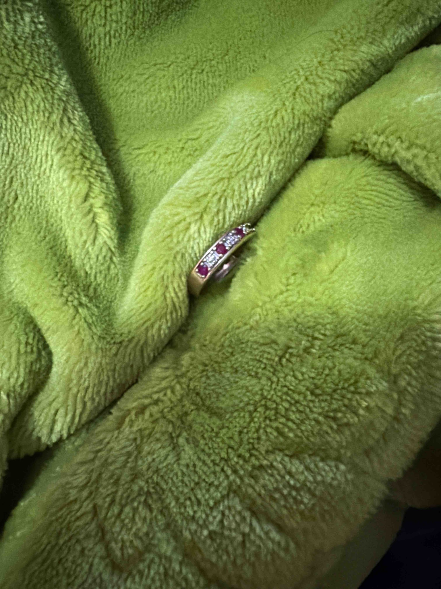 Gold Ruby and Diamond Anniversary Band