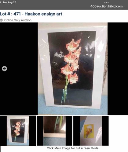 Haakon Ensign Art Print: Gladiolus Flowers in Vase
