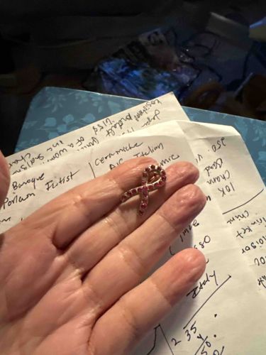 Pink Ribbon Gemstone Lapel Pin