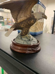 Andrea Bald Eagle Figurine on Wooden Base