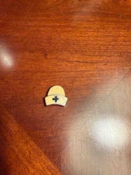 Nurse's Cap Pin with Black Cross