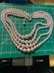 Multi-Strand Faux Pearl Necklace with Rhinestone Clasp