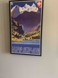 Vintage Lucerne-Interlaken Ligne du Brunig - Suisse Travel Poster