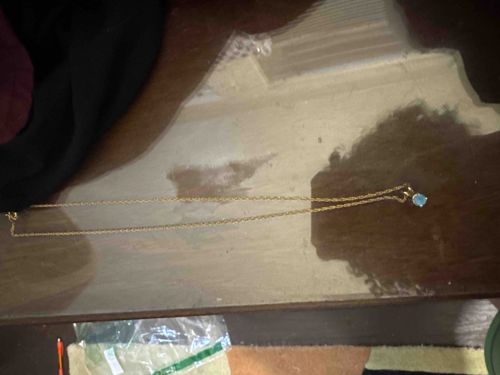 Gold Chain Necklace with Topaz Gemstone Pendant