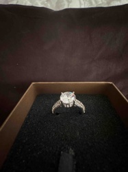 18k White Gold Plated Cubic Zirconia Ring