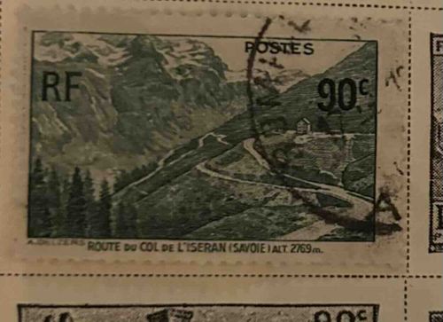 French Postage Stamp: Route du Col de l'Iseran (Savoie)