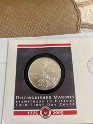 Distinguished Marines Eyewitness to History Coin First Day Cover (2005)