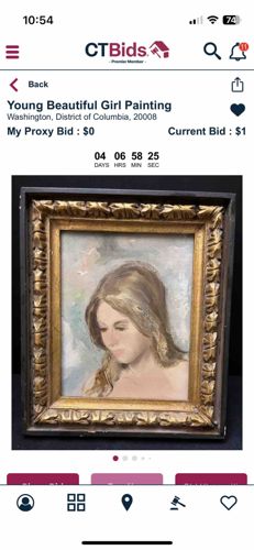 Young Beautiful Girl Painting (Portrait)