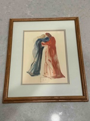Dali Wood Engraving 'Paolo and Francesca' from The Divine Comedy series